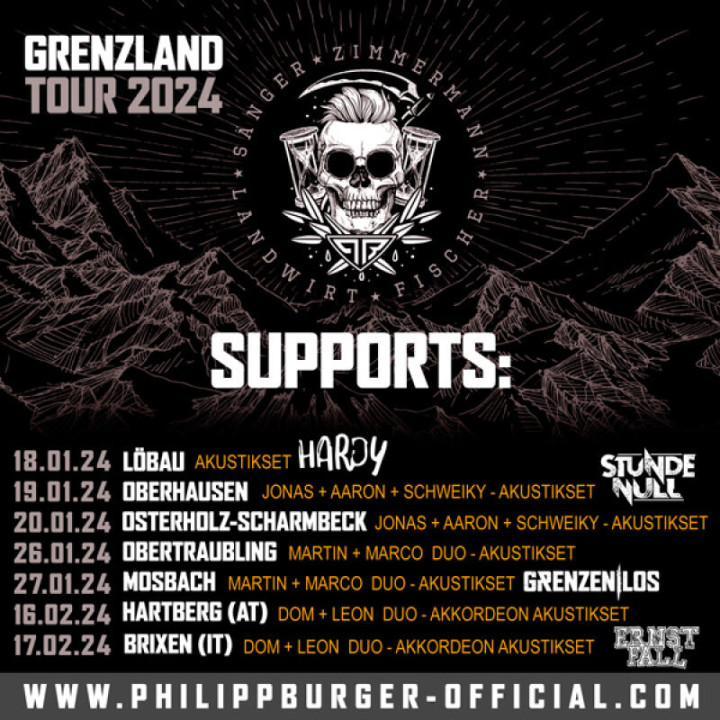 Bild Die Supportacts der Grenzland Tour: Akustik-Sets mit HARDY, Stunde Null, Grenzenlos & ErnstFall