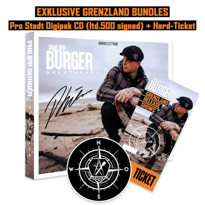 Bild Vorverkauf „GRENZLAND“ Digipak CD (ltd. 500 signed) + Hard-Ticket BUNDLES am Freitag 21. April 2023